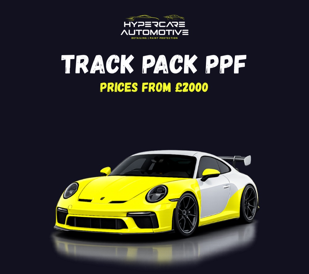 Track Pack PPF — front end and side skirts protected, from £2000
